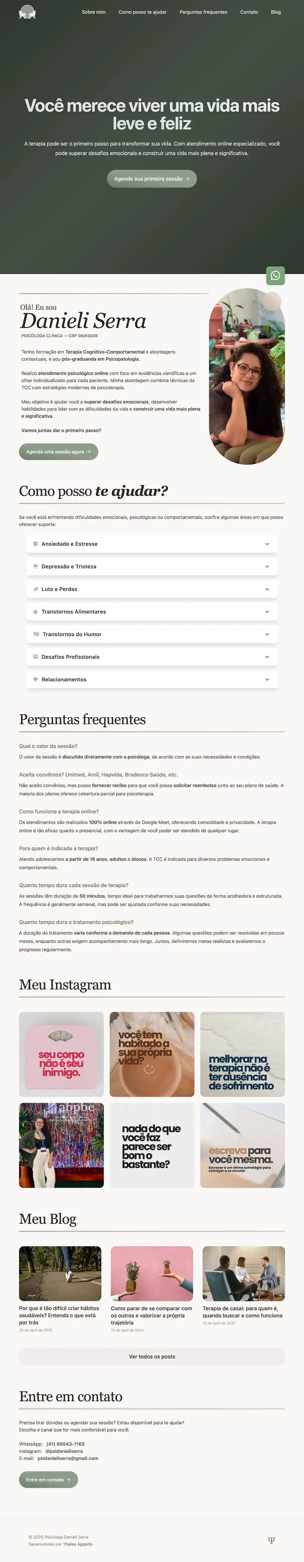 Screenshot de Psicóloga Danieli Serra